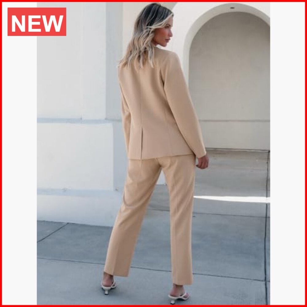 Polyester Blend Two Piece Pantsuit Set Business C… - image 2